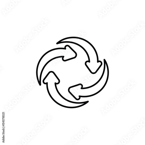 Circular arrows icon representing renewal and recycling