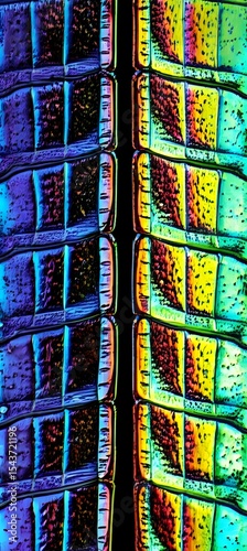 Abstract Macro: Diffraction Grating's Iridescent Dance of Light and Color Spectrum