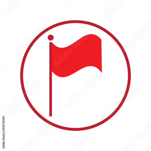 Red flag icon on white background. EPS10
