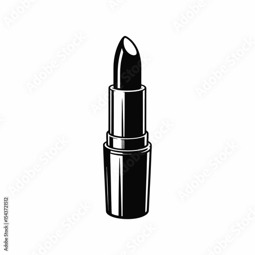 Classic Black Lipstick Illustration Vintage Makeup Design