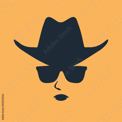 Silhouette of female cowboy vector
