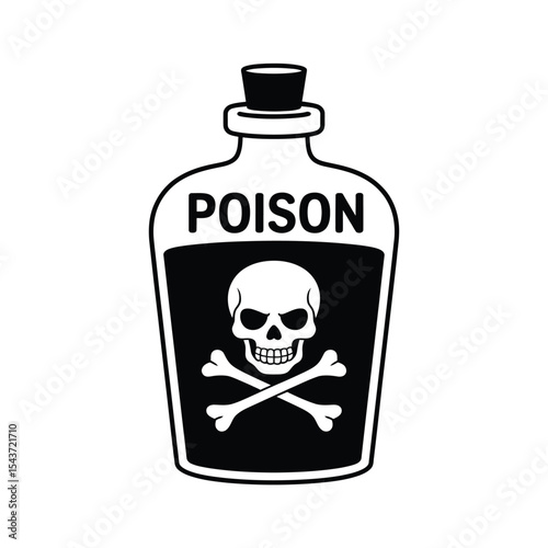 Poison Bottle Skull and Crossbones Illustration