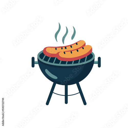 barbecue grill with flames