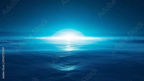 Sunrise Over Ocean Horizon Creating Calm and Inspiring Atmosphere in Wide Aerial Shot