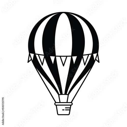Striped Hot Air Balloon Illustration