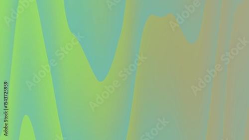 Abstract fluid wave pattern in vibrant green and blue hues, creating a calming visual effect
