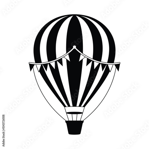 Striped Hot Air Balloon Illustration