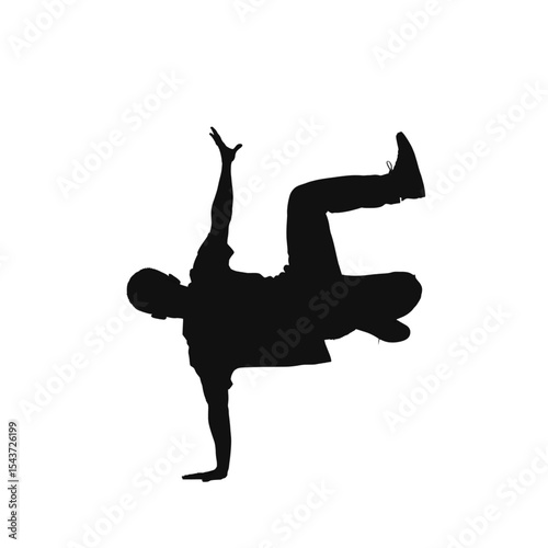 Breakdancing Man Silhouette Vector

