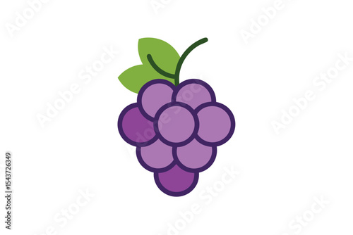 vector illustration of grapes with leaves