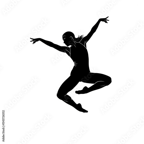 Dynamic Female Dancer Silhouette

