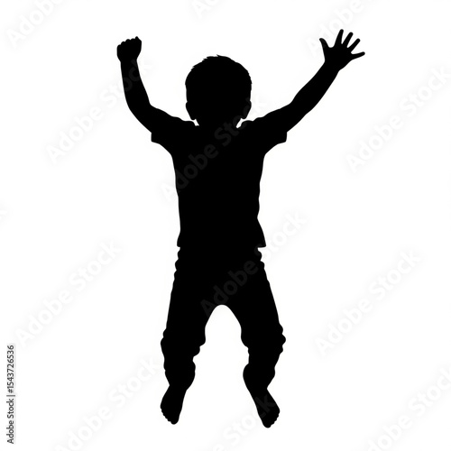 Joyful Jumping Child Silhouette

