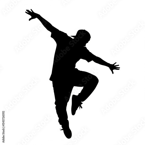 Dynamic Hip Hop Dancer Silhouette