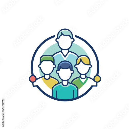 Group of People Network – Teamwork and Community Flat Design

