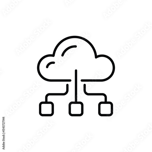 Cloud computing network icon simple design
