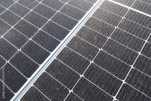 Dust and dirt on solar panels.