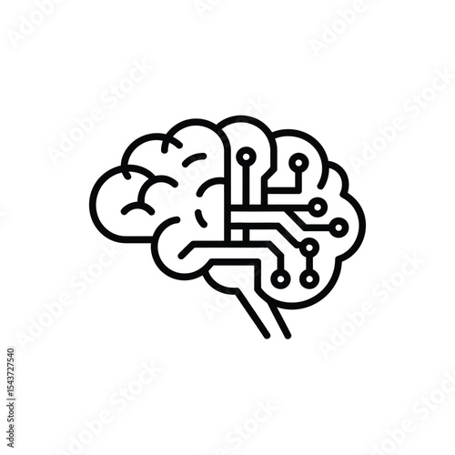 Artificial intelligence brain circuitry icon