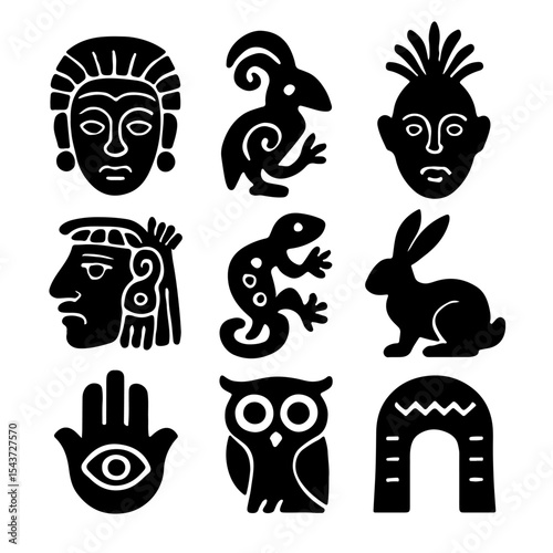 Funny cartoon animal monsters vector illustration set