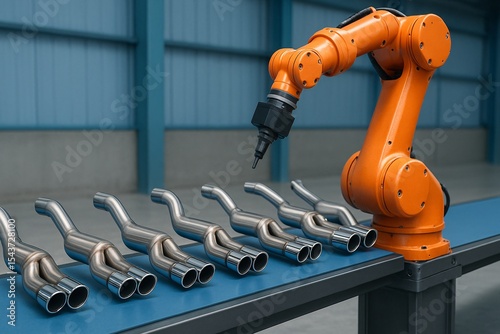 Precision Engineering in Action - Industrial Robot Working in the Automotive Industry