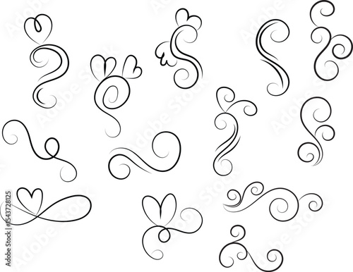 Elegant Flourishes and Swirls Decorative Vector Elements for Design Projects