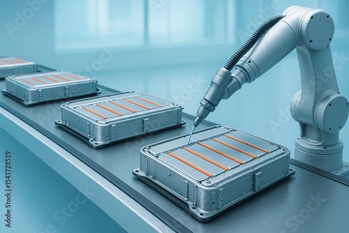 Robotic Arm Automating the Sealing Process of EV Battery Modules in the Automotive Industry
