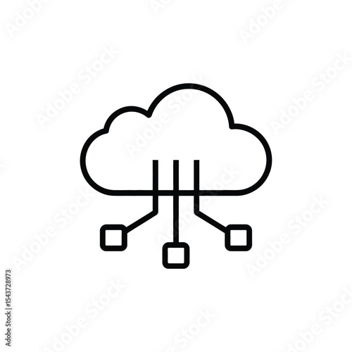 Cloud computing network icon simple design