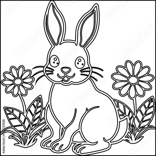 Intricate highly detailed cute cartoon bunny design