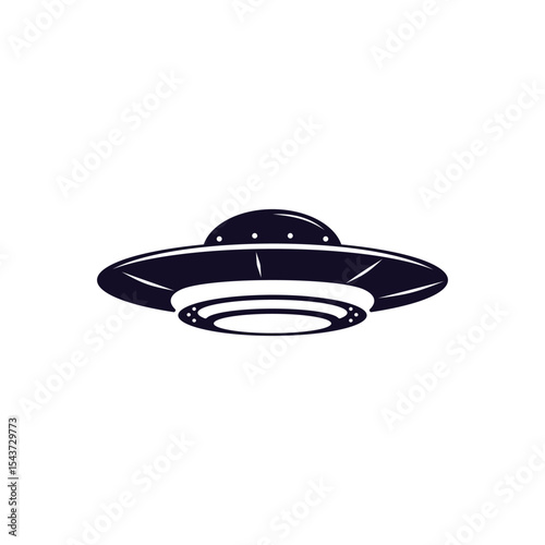 Vintage UFO, Flying Saucer logo design