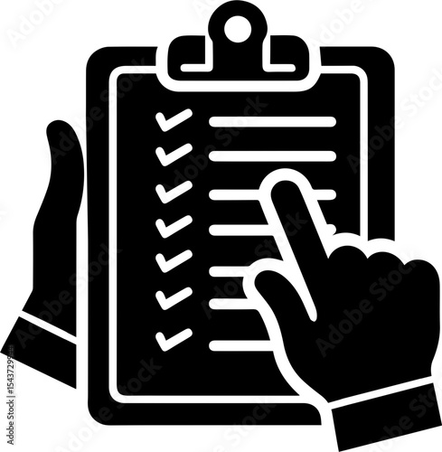 Flat Checklist Clipboard Design with Hand