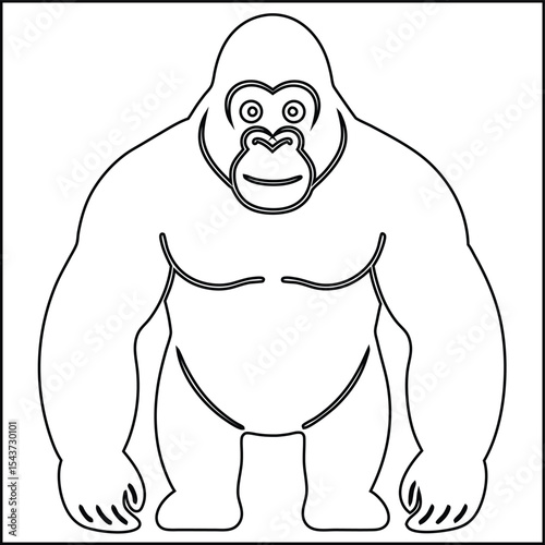 Detailed realistic 3d cartoon gorilla vector illustration