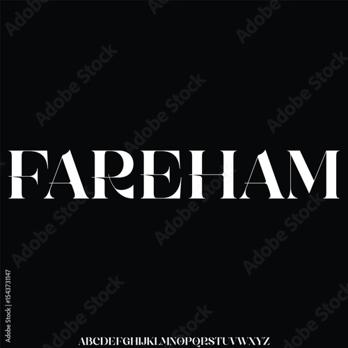 Elegant condensed serif font vector