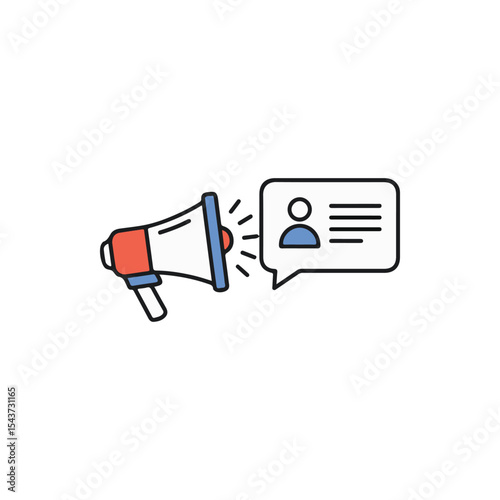 Job Recruitment flat vector icon, Hiring Announcement icon, on white background, suitable for design and infographic applications