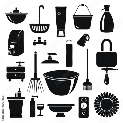 Bathroom elements vector illustration