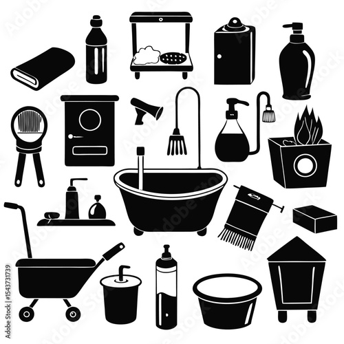 Bathroom elements vector illustration