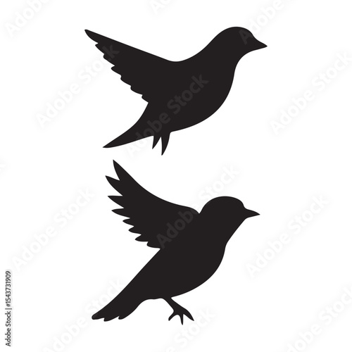 vector silhouette of a bird