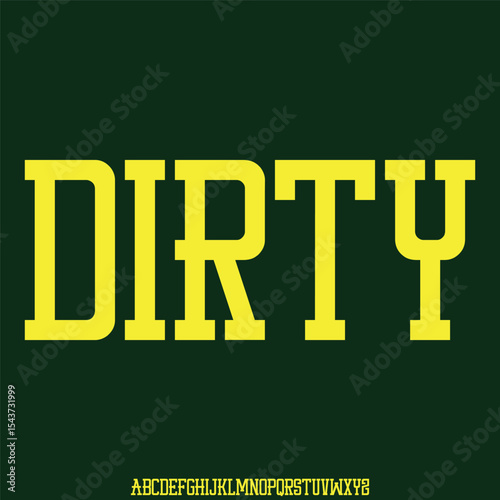 Strong condensed display font vector with rough effect