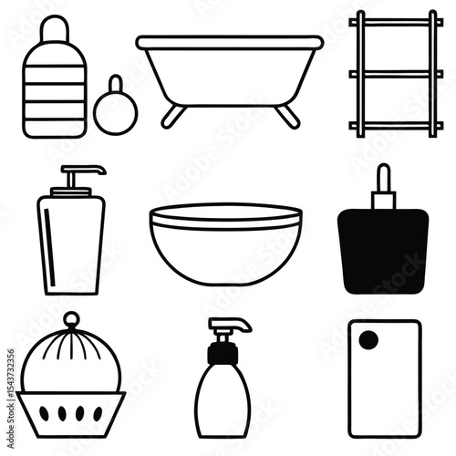 Bathroom elements vector illustration