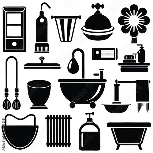 Bathroom elements vector illustration
