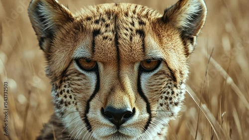 Cheetah Face in Field