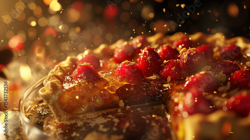 Cranberry pie slice, a delicious dessert made with fresh ingredients