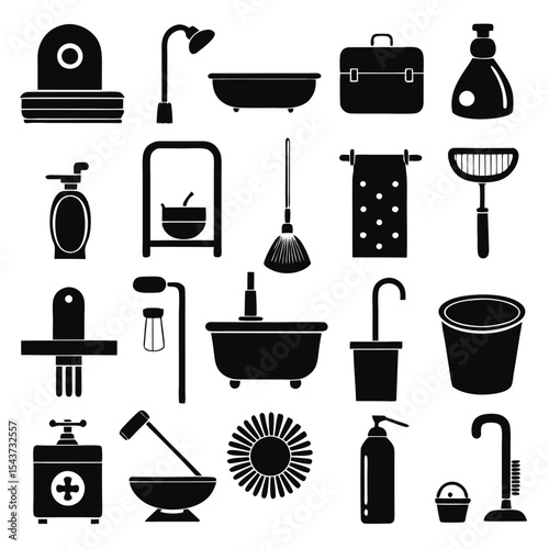 Bathroom elements vector illustration