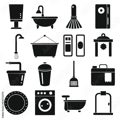 Bathroom elements vector illustration