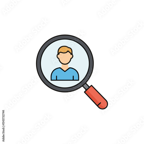 Job Recruitment flat vector icon, Candidate Search icon, on white background, suitable for infographic design and applications