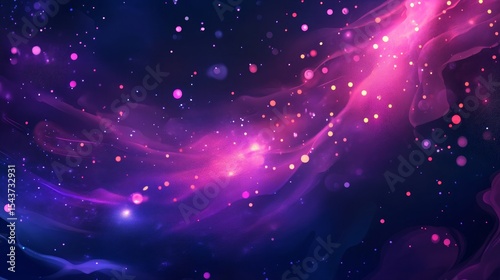 Vibrant illustration of glowing purple lightning with neon sparks on a dark blue and violet backdrop Perfect for wallpapers, banners, or energetic designs
