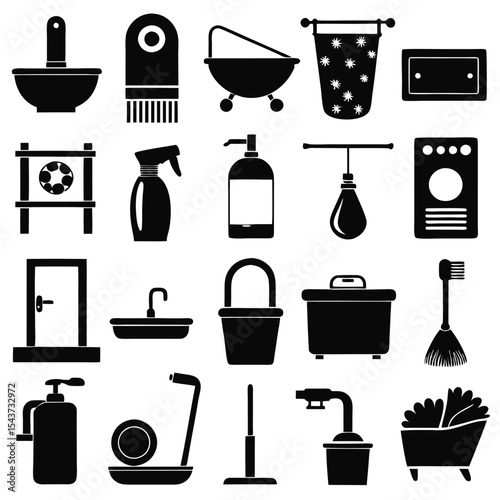 Bathroom elements vector illustration