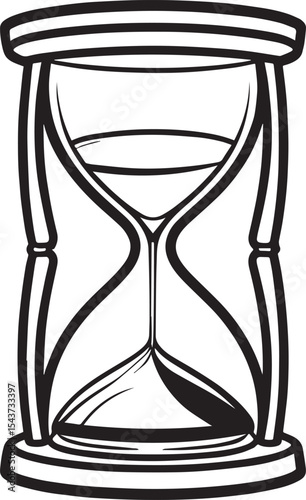 Hourglass Silhouette in Black | Classic Sand Timer Illustration Vector Format
