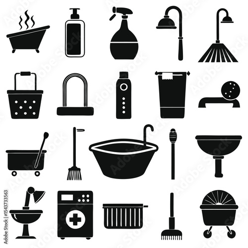 Bathroom elements vector illustration