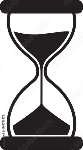 Hourglass Silhouette in Black | Classic Sand Timer Illustration Vector Format