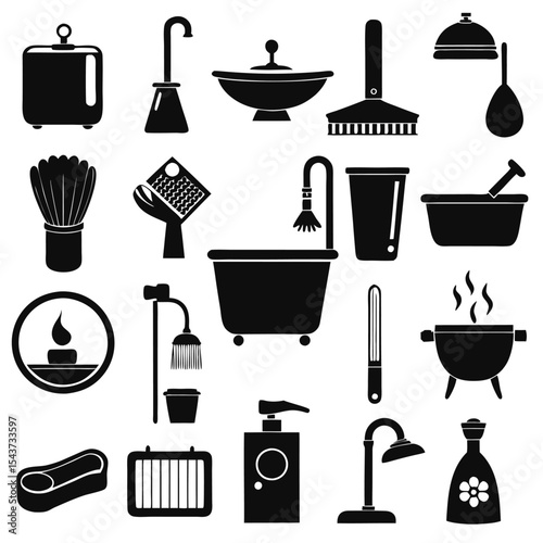 Bathroom elements vector illustration