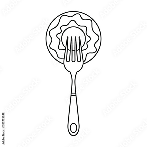 Fork in Donut Sweet Treat Illustration
