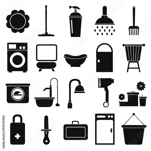 Bathroom elements vector illustration